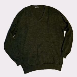 Merino Collection Men’s 2XL Black Sweater 100% Australian Merino Wool V neck
